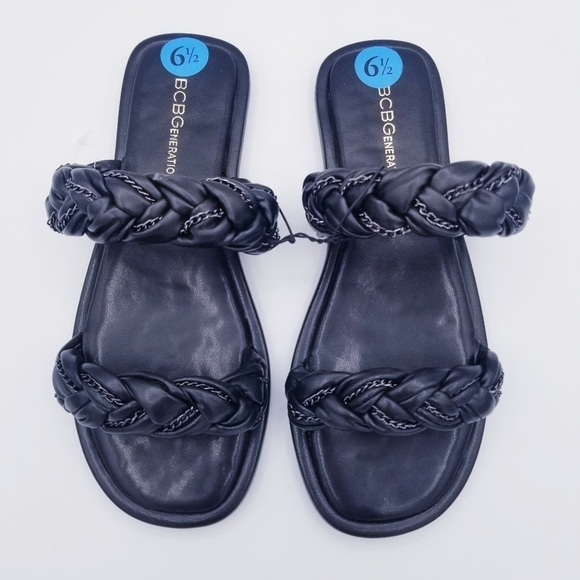 BCBGeneration Taneka Black Braided Sandals NWOT size 6.5 - Picture 4 of 12